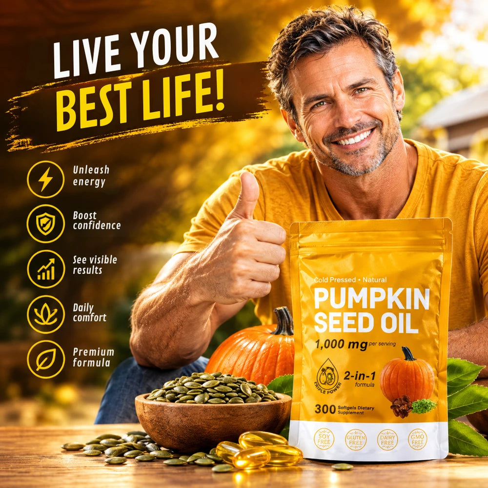 Pumpkin Seed Oil Softgel | Thickens Hair and Restores Urinary Flow