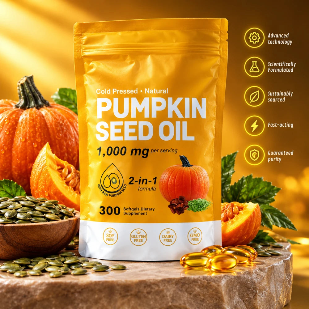 Pumpkin Seed Oil Softgel | Thickens Hair and Restores Urinary Flow