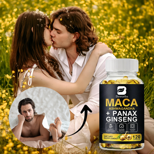 Maca Ashwagandha + Panax Ginseng | Entfesseln Sie unaufhaltsame Leistung und halten Sie 7x länger durch, ab heute Nacht